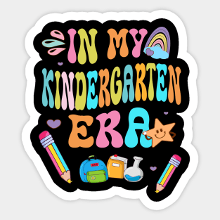 In My Kindergarten Era Retro Back To School Teacher Student Sticker